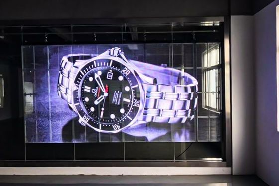 10000 ore di durata di vita Display LED trasparente a colori per la pubblicità interna