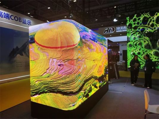 Soluzione 3D all'aperto L-shaped Curved Corner&Right Angle Soluzione P4 P5.7mm Led Display Screen Aluminum Waterproof IP65 960*960mm Outdoor Advertising Led Screen