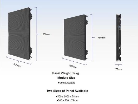 Gstar-II Serie 500*750mm Indoor Rental LED Display Installazione fissa P1.5 P1.953mm Diverse forme