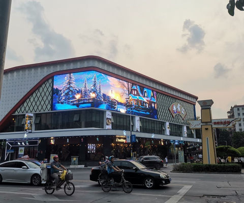 Edificio esterno curvo 3D Billboard Grande schermo video LED Display P3.9 schermo pubblicitario fisso Display esterno