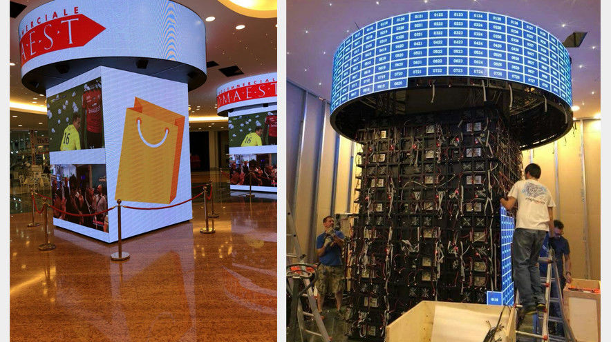 Installazione interna P3 Modulo morbido a colonna circolare a LED con alto rapporto di contrasto 5000 1 e 256 profondità di colore
