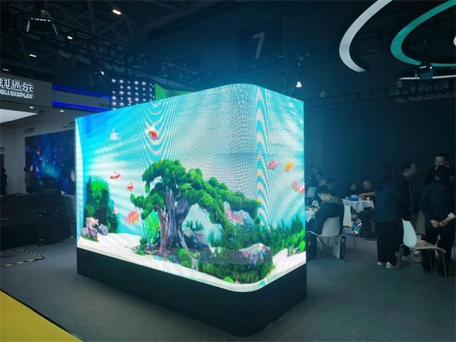 Soluzione 3D all'aperto L-shaped Curved Corner&Right Angle Soluzione P4 P5.7mm Led Display Screen Aluminum Waterproof IP65 960*960mm Outdoor Advertising Led Screen