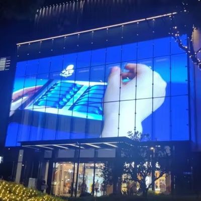 schermo a LED trasparente a finestre dimensione del pannello 1000 mm schermo a rete a LED 32768 punti/M2 densità di pixel