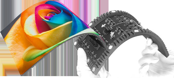 Buon prezzo Modulo display schermo LED flessibile da interno P1.8mm, con design flessibile, può essere assemblato in schermi display a colonna quadrata circolare in linea