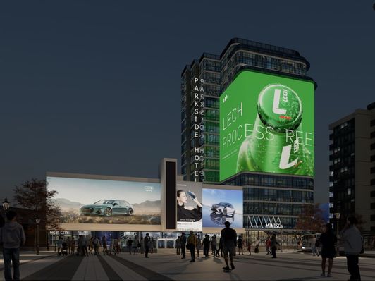 Display LED digitale trasparente ad alta luminosità P15.6mm IP65 500*1000mm